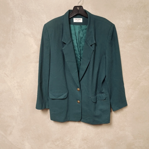 Alfred Dunner 100% Wool Women's Long Sleeve Hunter Green Blazer Size 12 - Picture 3 of 5